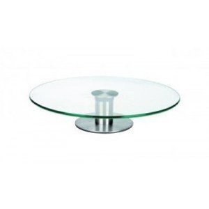 PRATO 30CM GIRATORIO VIDRO PE INOX